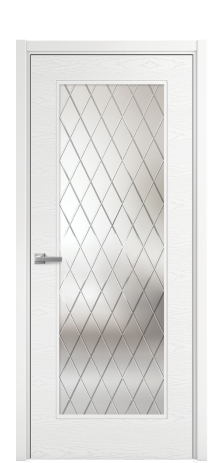 Дверь межкомнатная Плэйн 1 Цвет Белый Brash Покрытие Эмаль брашированная  Наличник L 50 Цена 43375